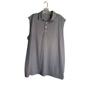 Walter Hagen 11 Majors Sleeveless Polo Womens Size XL Golf Navy Blue Dot Print